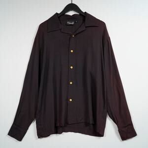 Vintage Steady Pin-Up Button Shirt Mens M Rockabilly Lounge Rayon USA Made